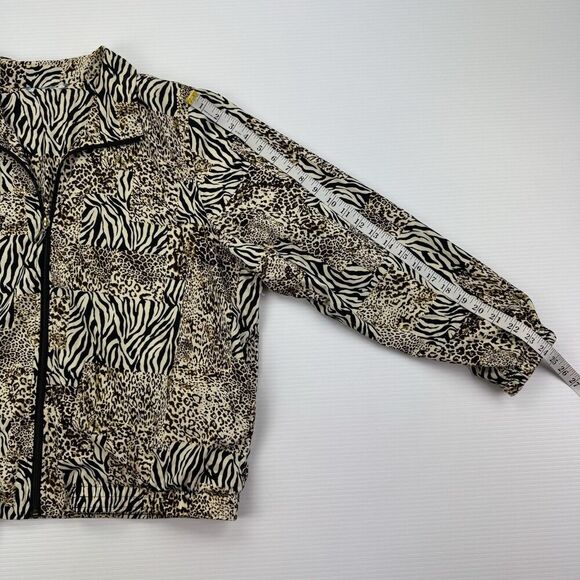 Koret Sport Bomber Jacket Women’s Medium Animal Print Leopard Zebra Track Zip - Picture 10 of 10